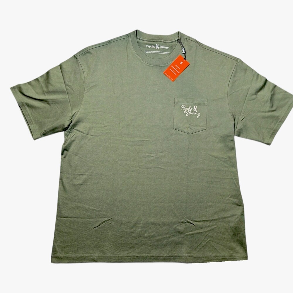 Psycho Bunny Short Sleeve Men's SZ XXL Lounge Crew Neck Pocket T-Shirt Green